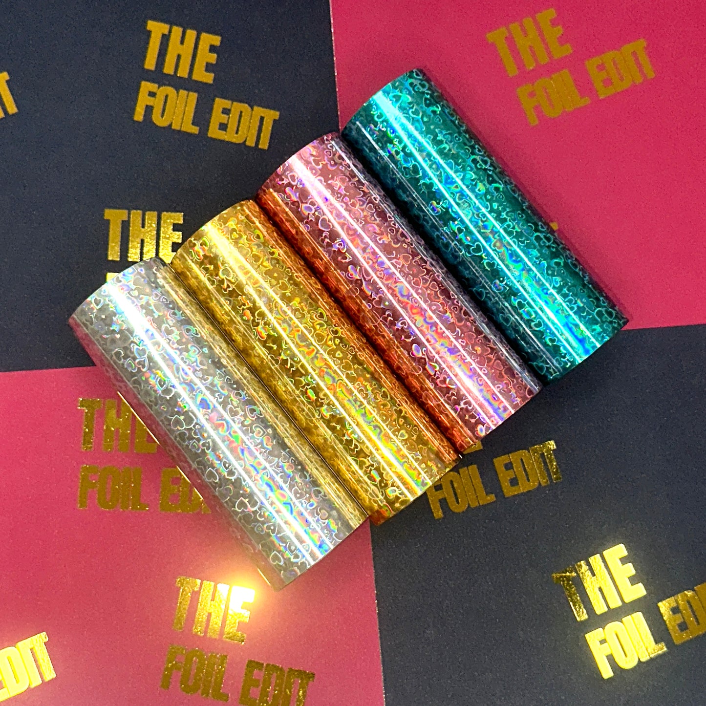 Gold Sweetheart | Heart Patterned Toner Reactive Foil | 10cm × 5m