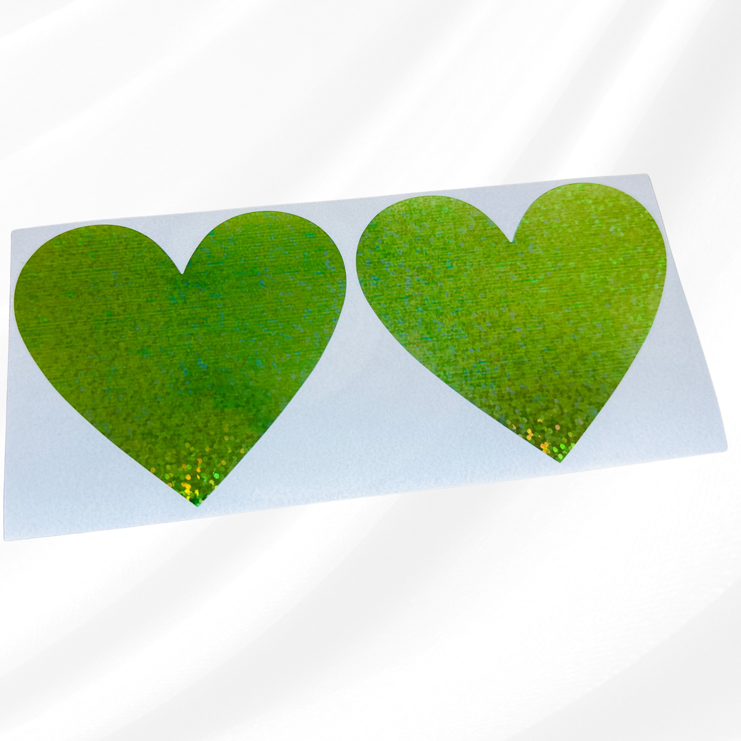 Green Laser Sands Large 70x80mm Gold Heart Scratch Off Stickers Labels