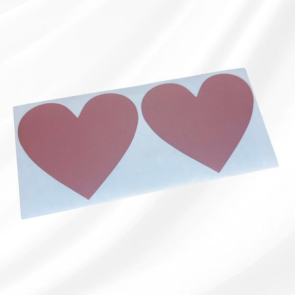 Pink matt heart scratch off stickers 70x80mm