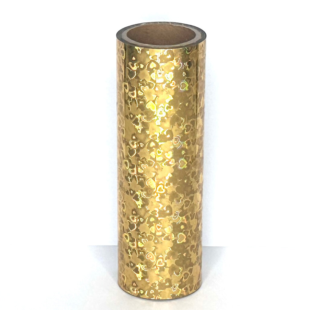 Gold Hearts Toner Reactive Foil Roll | 10cm × 5m
