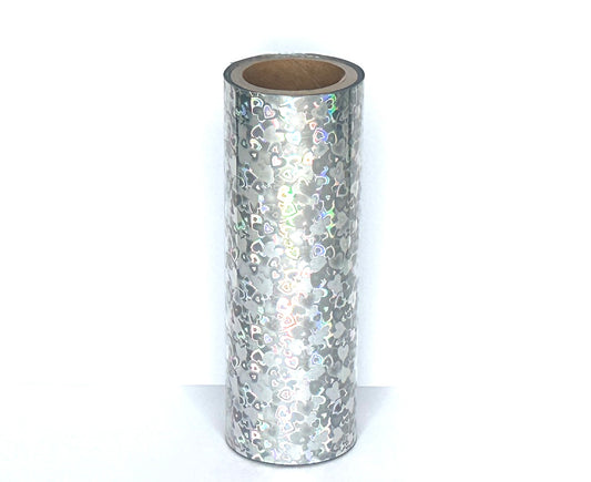 Silver Hearts Toner Reactive Foil Roll | 10cm × 5m
