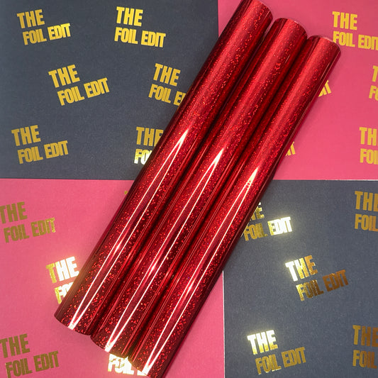 Red Stardust | Laser Sand Toner Reactive Foil | 32cm × 10m