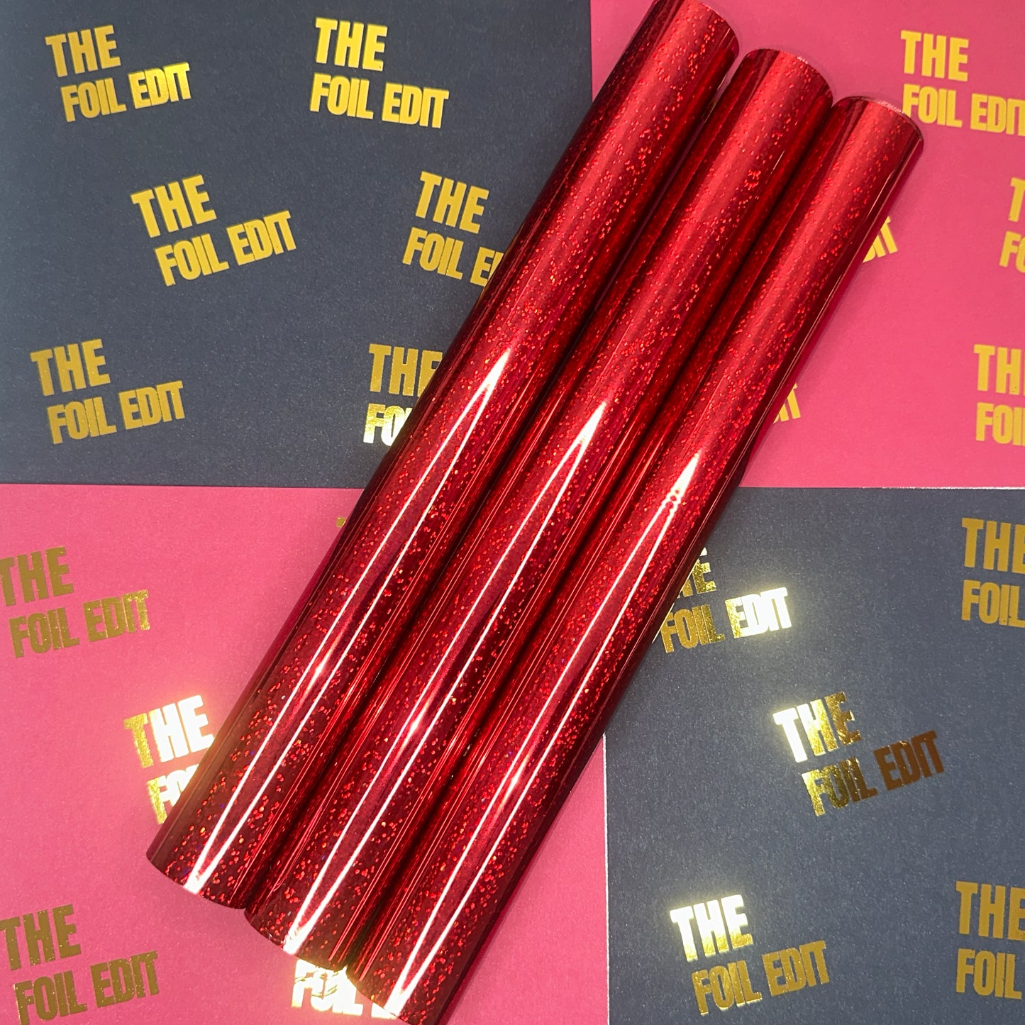 Red Stardust | Laser Sand Toner Reactive Foil | 32cm × 10m
