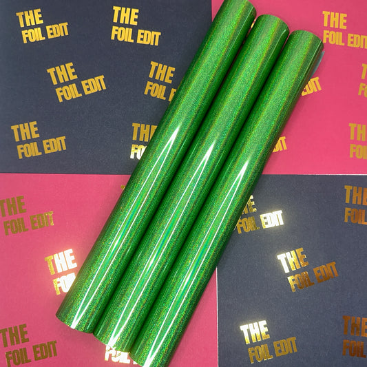 Green Stardust | Laser Sand Toner Reactive Foil | 32cm × 10m