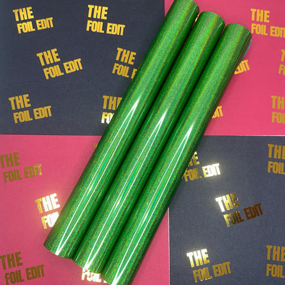 Green Stardust | Laser Sand Toner Reactive Foil | 32cm × 10m