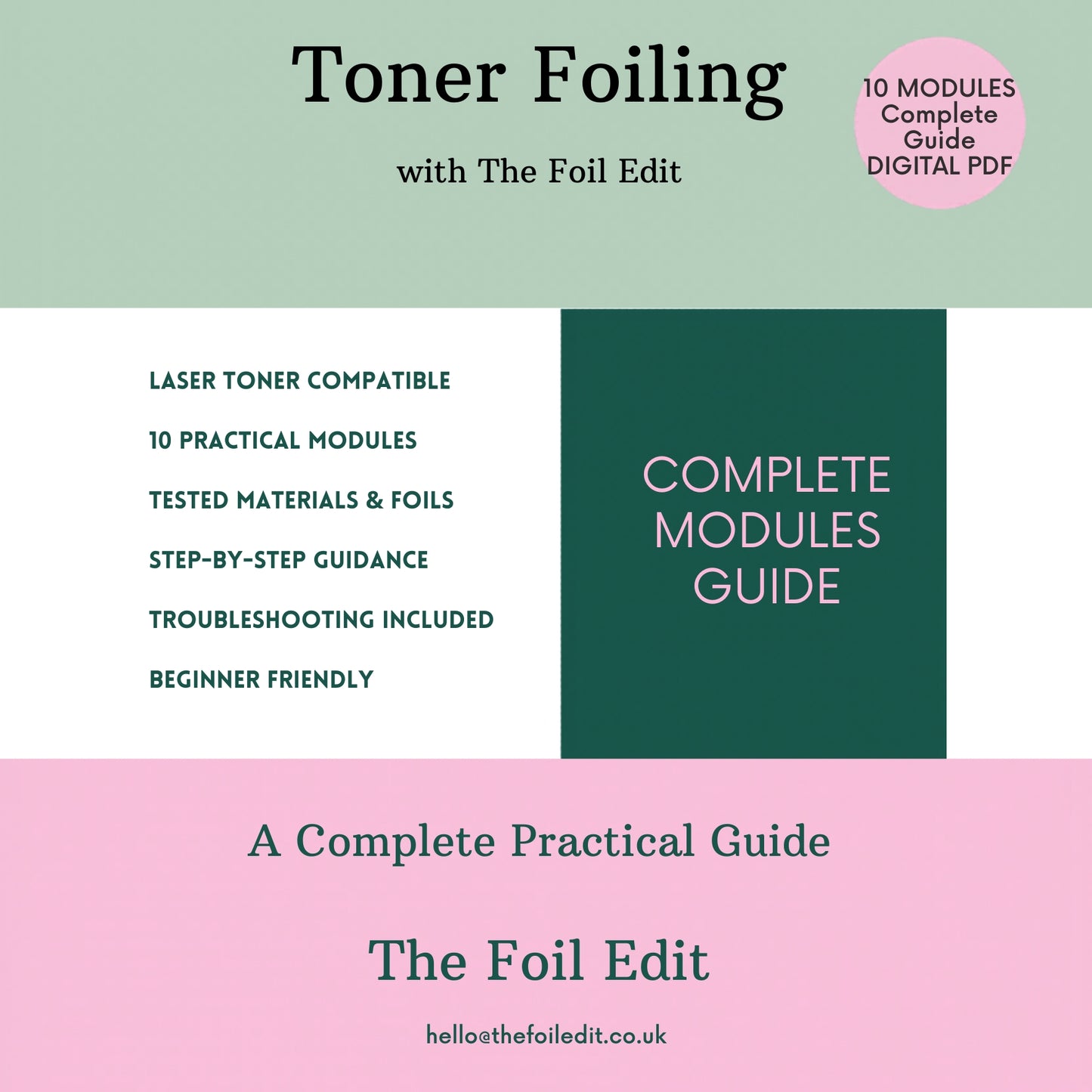 The Toner Foiling Guide by The Foil Edit - digital download