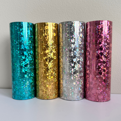 Silver Hearts Toner Reactive Foil Roll | 10cm × 5m
