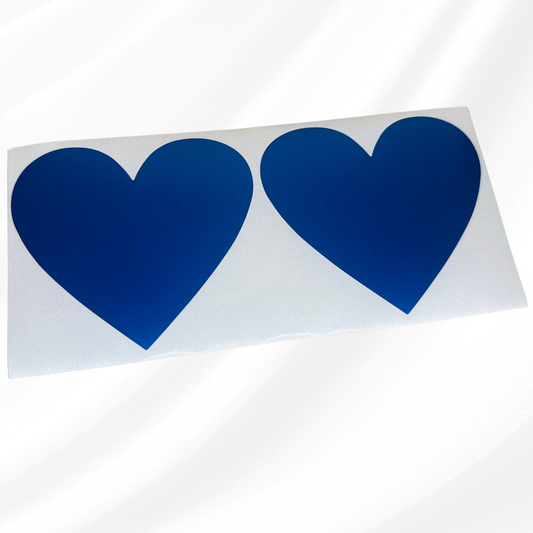 Blue Large 70x80mm Gold Heart Scratch Off Stickers Labels