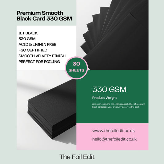Premium Smooth Black Card 330GSM