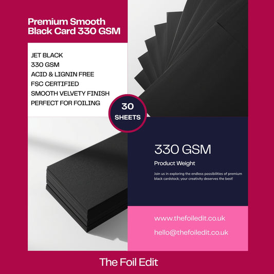 Premium Smooth Black Card 330GSM