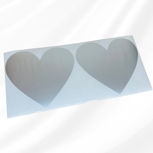 Matt Silver Large 70x80mm Gold Heart Scratch Off Stickers Labels